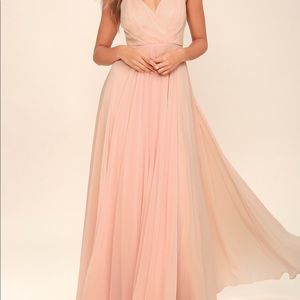 Lulus Lost in Love dress in blush